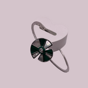 Sterling Silver Bracelet with Malachite,Mother-of-Pearl,and Cubic Zirconia